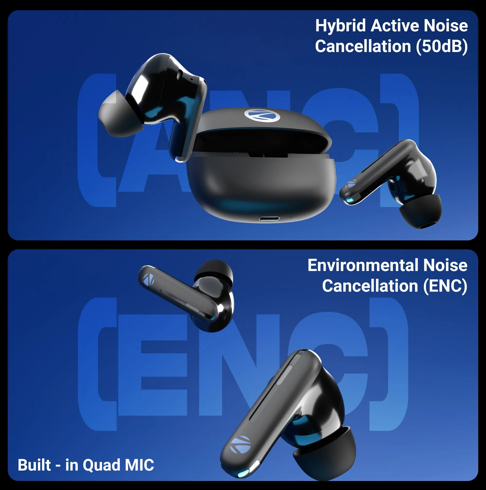 Zebronic Wireless Bluetooth Earbuds Zeb Monk Pro (ZEB-PODS IV) view 6